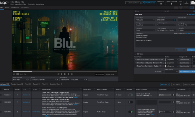 Blu Digital Group Releases First Interactive Cloud-based Automation Platform for Media Quality Control